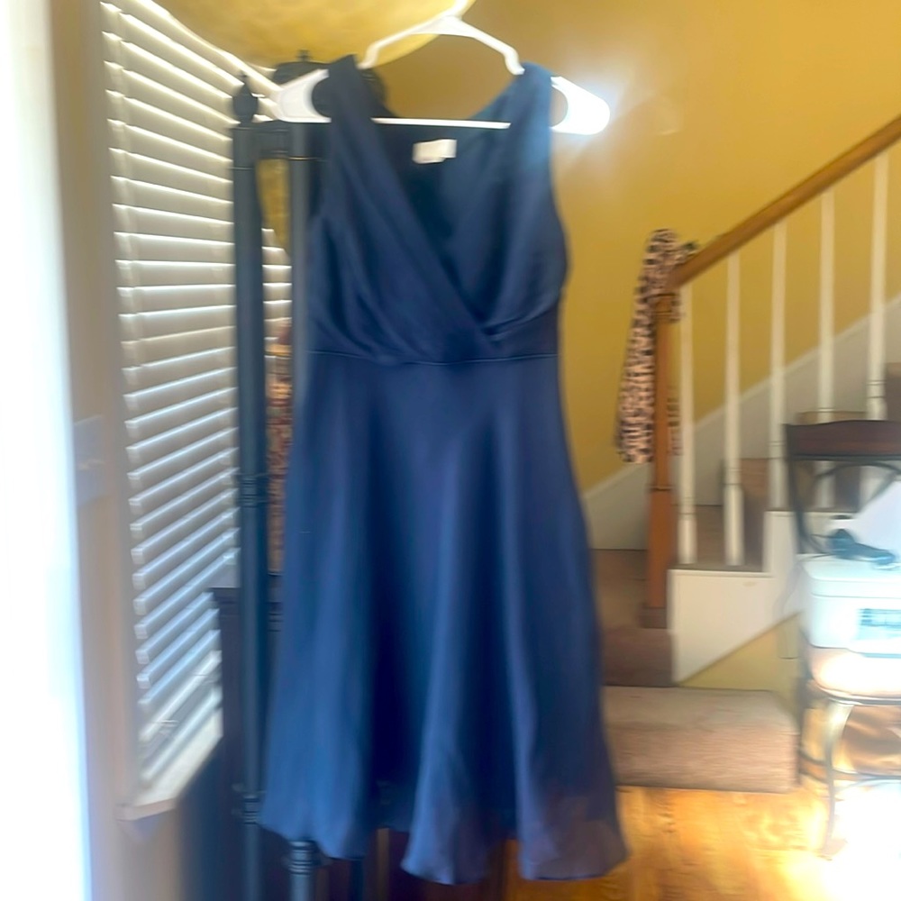 100% silk J Crew navy special occasion dress